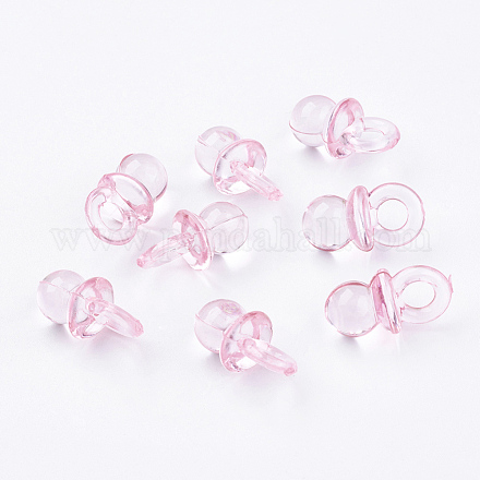 Couleur rose acrylique transparent pendentifs de tétine de bébé X-TACR-R16-4-1