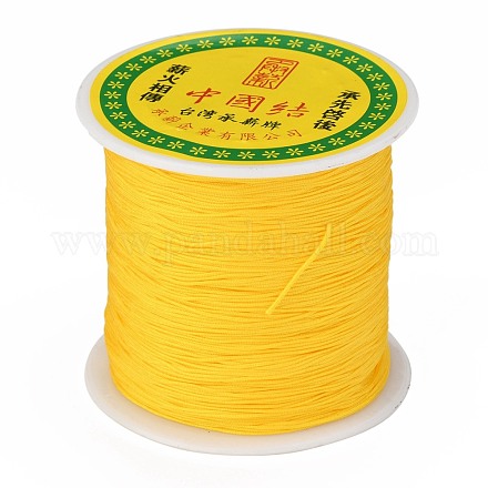 編み込みナイロン糸  ビーズジュエリー作りのための中国結びコードビーズコード  ゴールド  0.5mm  約150ヤード/ロール NWIR-R006-0.5mm-543-1