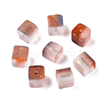Матовые стеклянные бусины с золотистой блестящей пудрой X1-DGLA-NH001-8mm-01G-1