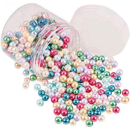 Chapelets de perles en verre nacré HY-PH0013-10-1