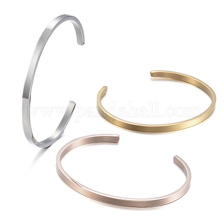 Bracelets de manchette en 304 acier inoxydable BJEW-K173-02-1