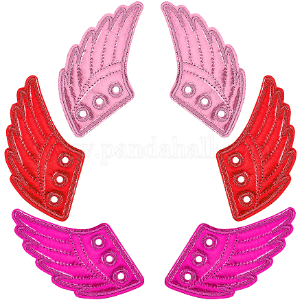 GORGECRAFT 3 Pairs Shoe Wings Accessory Shoes Decorations Lace in Wings Angel Red Fabric Lace Decoration Charm for DIY Shoes Craft Skates Sneakers Running Shoes DIY-GF0003-64B-1