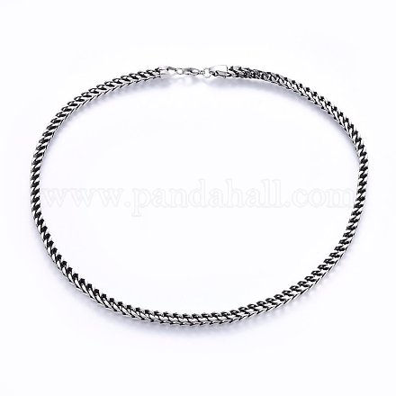 304 Stainless Steel Wheat Chain Necklaces NJEW-H493-13AS-1
