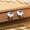 Cubic Zirconia Clip-on Earrings, Magnetic Stainless Steel Non-piercing Earrings, Stainless Steel Color, Diamond, Clear, 8mm