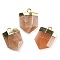 Natural Sunstone Pointed Pendants, Faceted Bullet Charms with Rack Plating Golden Plated Brass Findings, 24.5~25x16~16.5x7~7.5mm, Hole: 2.3mm