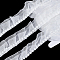 5 Yards Polyester Lace Ribbons, with ABS Plastic Imitation Pearl Beads, White, 1-1/4 inch(33~35mm)