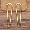 Alloy U-shaped Hair Forks, Hair Accessories for Women, Golden, 97x24mm