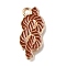 Alloy with Enamel Pendants, Nautical Charms, Light Gold, Indian Red, Rope Knot, 21x9.5x1.5mm, Hole: 1.6mm