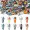30Pcs 10 Colors Fish Angel Imitation Pearl Acrylic & Glass Pendants, with Iron Loop, Mixed Color, 30mm, Hole: 2.3mm, 3pcs/color