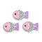 Handmade Lampwork Beads, Fish, with Enamel, Pink, 20x13x5.5mm, Hole: 1.4mm