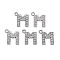 Alloy Pendants, with Crystal Rhinestone, Platinum, Cadmium Free & Lead Free, Alphabet, Letter.M, 17x16x2mm, Hole: 1.6mm