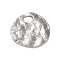 304 Stainless Steel Pendants, Textured, Irregular Flat Round Charms, Stainless Steel Color, 29x30x2~2.5mm, Hole: 5x7.5mm
