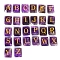 26Pcs 26 Styles Rectangle Natural Amethyst Lettern Stones, Healing Stones for Chakras Balancing, Crystal Therapy, Meditation, Reiki, Divination Stone, 20x5x6mm, 26pcs/set