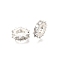 Brass Micro Pave Clear Cubic Zirconia Beads, Rack Plating, Long-Lasting Plated, Lead Free & Cadmium Free, Flat Round, Silver, 10x2.5mm, Hole: 4.5mm