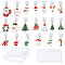Christmas Theme Plastic Mobile Dustproof Plugs, with Alloy Enamel Pendants, Mixed Color, 2.8~3.6cm, 20pcs/set