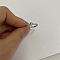 Brass Micro Pave Clear Cubic Zirconia Finger Rings, Real Platinum Plated, Letter T, Inner Diameter: 20mm