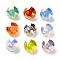 K9 GLass Rhinestone Cabochons, Faceted, Pointed Back & Back Plated, Flat Round, Mixed Color, 6x4mm