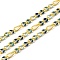 Brass Figaro Chains, Soldered, with Enamel, Rack Plating, Long-Lasting Plated, Lead Free & Cadmium Free, with Spool, Real 18K Gold Plated, Blue, Link: 4.5x3x1mm and 6x2.5x1mm