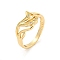 Wing Brass Micro Pave Clear Cubic Zirconia Open Cuff Rings, Long-Lasting Plated, Golden, Inner Diameter: 18mm