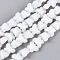 Opaque Glass Beads Strands, Butterfly, Faceted, White, 7.5~8x9.5~10x5~5.5mm, Hole: 0.9~1mm, about 100~101pcs/strand, 27.56~27.95 inch(70~71cm)