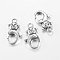 Tibetan Style Alloy Lobster Claw Clasps, Bear, Cadmium Free & Lead Free, Antique Silver, 27x15x6mm, Hole: 3mm