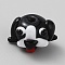 Handmade Lampwork Beads, Dog, Black, 9x14x11.5mm, Hole: 2mm