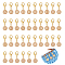 36Pcs 36 Style Alloy Enamel Pendant Stitch Markers, Crochet Lobster Claw Clasp Charms, Golden, 3.2cm, 1pc/style
