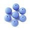 Food Grade Eco-Friendly Silicone Focal Beads, Round, Cornflower Blue, 15mm, Hole: 2mm