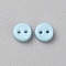 Mini Resin Button, 2-Hole Doll BJD Garment Accessories, Flat Round, Light Blue, 3x1mm, Hole: 0.5mm