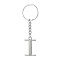 Alloy Keychains, with Split Key Ring, Platinum, Letter I, 90mm, Pendant: 35x20x3.8mm