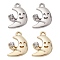4Pcs 2 Colors Rack Plating Alloy Rhinestone Pendants, Crescent Moon Charms, Platinum & Light Gold, 16.5x12x3.5mm, Hole: 1.6mm, 2Pcs/color