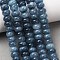 Natural White Jade Beads Strands, Dyed, Smooth Rondelle, Steel Blue, 8x5mm, Hole: 1mm, about 73~76pcs/strand, 14.57~15.16''(37~38.5cm)