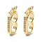 Brass Micro Pave Clear Cubic Zirconia Twister Clasps, Real 18K Gold Plated, 19x9.5x2mm, Inner Diameter: 13x6.8mm