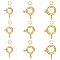 925 Sterling Silver Spring Ring Clasps with Open Jump Rings, Golden, Clasps: 9~11.5x7~9.5x1.5~2mm, Hole: 1.5~2mm, 12pcs; Rings: 24 Gauge, 3x0.5mm, Inner Diameter: 2mm, 12pcs