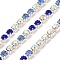 Rhinestone and Iron Cup Chain, with Spool, Light Sapphire, 2x2x2mm, about 10yard/roll