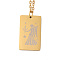 Golden 202 Stainless Steel Constellation Pendants Necklaces, Rectangle, Leo, 15.94 inch(40.5cm)