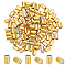 Brass Beads, with Rubber, Rondelle, Slider Beads, Real 18K Gold Plated, 6x4mm, Hole: 0.5mm, 100pcs