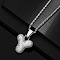 Brass Micro Pave Clear Cubic Zirconia Chunky Initial Pendant Necklaces, Platinum, Letter Y, 19.69 inch(50cm)