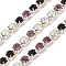 Rhinestone and Iron Cup Chain, with Spool, Jet, 2x2x2mm, about 10yard/roll