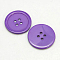 Resin Buttons, Dyed, Flat Round, Dark Orchid, 34x4mm, Hole: 3mm, 98pcs/bag
