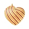 304 Stainless Steel Pendants, with Enamel, Stripe Heart Charm, Golden, Light Salmon, 28x24x4.5mm, Hole: 2mm