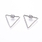 Brass Micro Pave Cubic Zirconia Screw Carabiner Lock Charms, for Necklaces Making, Clear, Triangle, Platinum, 23x26x2mm
