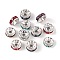 Iron Rhinestone Spacer Beads, Grade B, Rondelle, Silver, Mixed Color, 8x3.8mm, Hole: 2mm