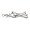 Rack Plating Brass Fold Over Clasps, Long-Lasting Plated, Lead Free & Cadmium Free, Platinum, 30x18x6mm, Hole: 1.5mm
