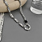 Alloy Pendant 316 Surgical Stainless Steel Chain Necklaces for Men, Stainless Steel Color, Textured Ring, 23.62 inch(60cm)