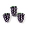 Handmade Lampwork Beads, Grape, Black, 21~24x15~17mm, Hole: 1.8mm