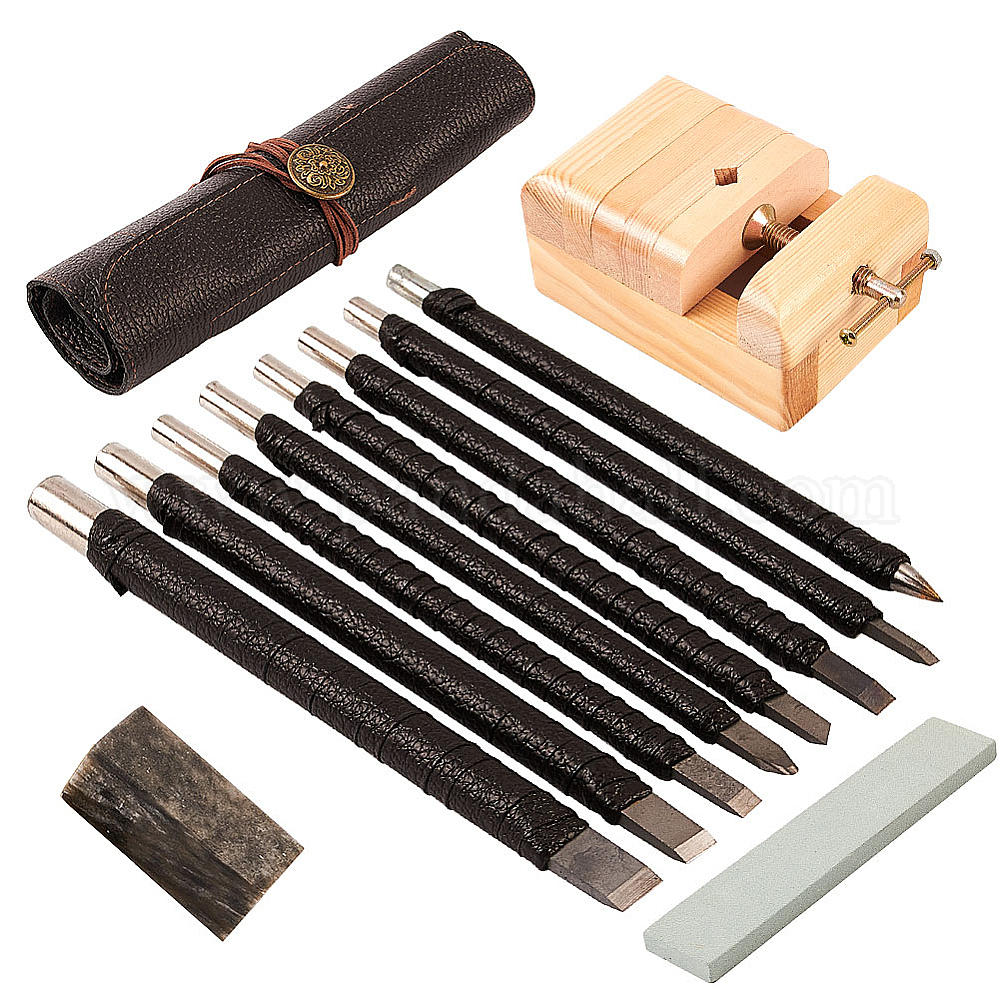 Shop GORGECRAFT 8pcs Tungsten Steel Stone Carving Kit Hard Engraving ...