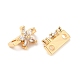 Brass Micro Pave Clear Cubic Zirconia Slide Charms KK-P239-15G-2