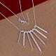 Popular Silver Color Plated Brass Tube Pendant Bib Necklaces NJEW-BB12709-2