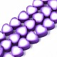 手作り樹脂粘土ビーズ連売り  ハート  暗紫色  8x8~9x4~5mm  穴：1.5mm  約40個/連  12.01インチ〜12.60インチ（30.5cm〜32cm） CLAY-S096-044A-1